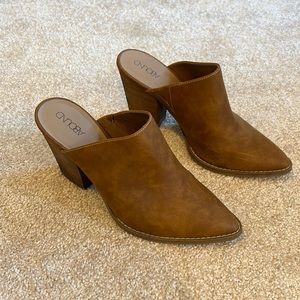 Tan Leather Mules Size 7
